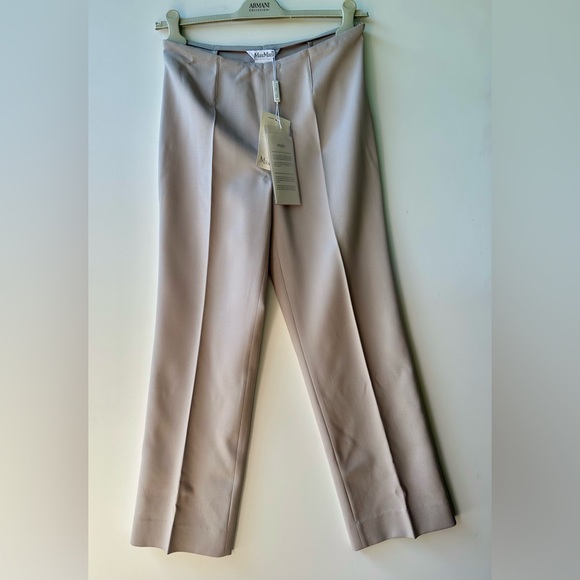 NWT Max Mara DAVOS Stretch Wool Pants In Lilac Size 44 US 10